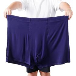 ZPLMIDE Große Herren-Boxershorts aus Baumwolle, nahtlose Boxershorts (13XL), große Unterwäsche, atmungsaktiv, elastisch, 12XL (160–200 kg), Marineblau, 3 Stück von ZPLMIDE