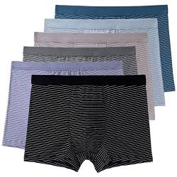 ZPLMIDE Herren-Boxershorts in Übergröße, nahtlose Baumwoll-Boxershorts (2XL-9XL), große Unterwäsche, atmungsaktive Elastizität, Unterhose (9XL (130-150 kg), zufällige Farbauswahl, 6 Stück) von ZPLMIDE