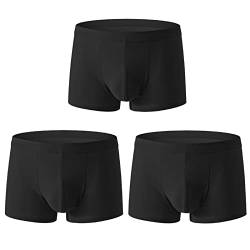 ZPLMIDE Herren-Boxershorts in Übergröße, nahtlose Baumwoll-Boxershorts (L-10XL), große Unterwäsche, atmungsaktive Unterhose (schwarz-3 Stück, 9XL) von ZPLMIDE