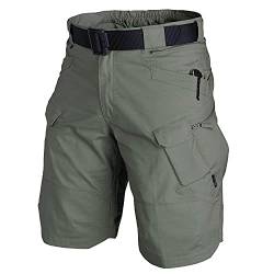 ZPLMIDE Men Plus Size Urban Military Tactical Shorts, Outdoor Wear-Resistant Cargo Shorts Quick Dry Multi-Pocket Hiking Pants (M,Grün) von ZPLMIDE