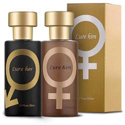 Golden Lure Pheromon Parfum, Golden Lure Parfum, Pheromon Parfüm Spray für Frauen, um Männer anzulocken, Lure Her Parfüm für Männer, Lure Him Parfüm Pheromone (2 Stück Gemischt) von ZQTWJ