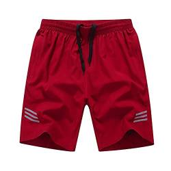 ZRDSZWZ Zuverlässige Herren-Badeshorts in Übergröße, Strand-Shorts, schnelltrocknend, Surf- und Strand-Shorts, Herren, Sporthose, Bademode (Farbe: Rot, Größe: 8XL) von ZRDSZWZ