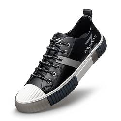 ZRO Herren Leder-Sneaker, Freizeit- und Modeschuhe für Herren S03300, schwarz, 42 EU von ZRO