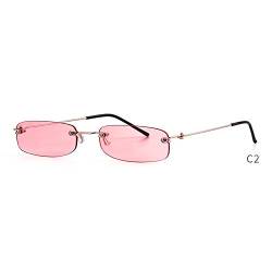 ZRTYJ Sonnenbrille Orange Rechteck Sonnenbrille Männer Frauen Markendesigner Retro Vintage Rechteckig Schmal Skinny Frameless Frame Sonnenbrille von ZRTYJ