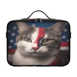 American Flag Independence Day Cats travel cosmetic bag travel case for toiletries women large make up bag makeup storage organizer cartera para maquillaje de viaje for women girl teen ladies teens von ZRWLUCKY