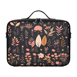 Black Pink Plants cosmetic bags women large capacity travel case for toiletries women toiletry bag women portable makeup bag opens flat neceser para mujer for women girl teen ladies teens male von ZRWLUCKY