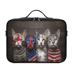 Independence Day American Flag Cats cosmetic bag drawstring travel toiletry bag toiletry bag for women makeup bag toiletry travel bulto para maquillaje for womens men mens woman mom kids teenage von ZRWLUCKY