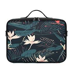 ZRWLUCKY Blumen Weiß Grün professionelle Kosmetiktasche Reise Kulturbeutel Make-up Reisetasche Bolsa Para Guardar Maquillaje für Frauen Mädchen Teenager Damen Teenager Männer von ZRWLUCKY