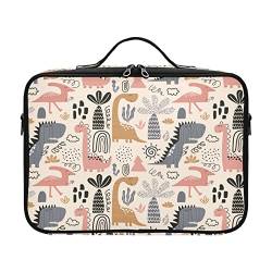 ZRWLUCKY Childish Dino Layer Kosmetiktasche Reise Make-up Pinsel Make-up Tasche Organizer Make-up Reisetaschen für Frauen Bolsa Para Maquillaje de Viaje für Damen von ZRWLUCKY