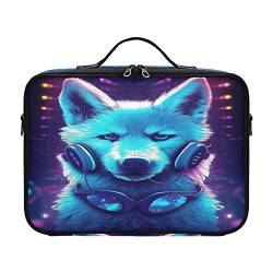 ZRWLUCKY Cool Blue Wolf Headphones premium everything cosmetic bag travel toiletry bag large make up bag large makeup bag maletas de viaje para maquillaje for women girl teen ladies teens male von ZRWLUCKY