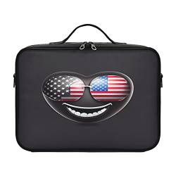 ZRWLUCKY Herz Flagge Sonnenbrille Kosmetik Reisetasche Große Kulturbeutel Reisetasche Make-up Taschen Frauen Gesicht Make-up Tasche Bolsa Cosmetiqueras Para Maquillaje für Damen Herren Frau Mutter von ZRWLUCKY