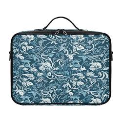 ZRWLUCKY Ink Blue White Leaf cosmetic bags for women large travel bag for women toiletry bag with compartments makeup travel bag bolsos de maquillaje para mujer for women girl teen ladies teens male von ZRWLUCKY