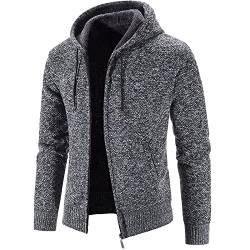 Beheizbarer Hoodie Winterjacke Herren Warm Geschenke FüR Papa Strickpullover Herren Parka Herren Geschenk FüR Freund Herren Mantel Fleece Pullover Herren Wintermantel Papa Geschenk Herren Hoodie von ZRYAZQ