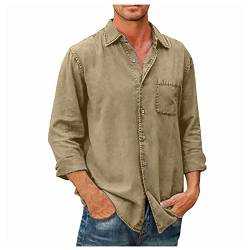 Hemd Herren Freizeit Hemd Herren Langarm Stylische Freizeithemden Für Herren Outdoor Hemd Herren Langarm Button Down Hemd Herren Regular Fit Hemd Langarm Comfort Fit Herrenhemden Langarm Mit Tasche von ZRYAZQ