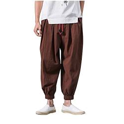 ZRYAZQ Cargohose Herren Weite Jogginghose Herren Haremshose Herren Hose Herren Mit Taschen Freizeit Hosen für Herren Breite Hosen Herren Outdoor Hosen Für Herren mit Gummizug Arbeitshosen Männer von ZRYAZQ