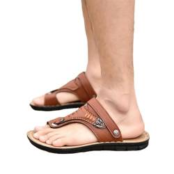 ZSCAL Men's Beach Flip Flops, Summer Lightweight Bunion Orthopedic Sandals For Men Arch Support, Casual Comfortable Breathable Hallux Valgus Flip Flops (Color : Brown, Size : 44 EU) von ZSCAL