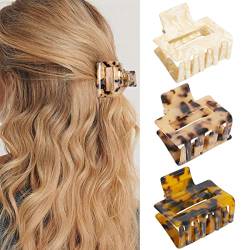 ZSPERKLA 3 Stück Mittelgroß Haarklammern für Dünnes Mitteldickes Haar, rutschfeste Leoparden-Haarklammern modisches Haarstyling-Zubehör für Frauen und Mädchen von ZSPERKLA