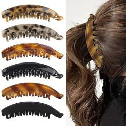 ZSPERKLA 6 Stück Pferdeschwanz Haarklammer Große Bananen Haarspange Rutschfeste Bananenspange Haar-Accessoires für Damen und Mädchen von ZSPERKLA