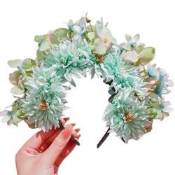 Buntes Blumen Stirnband Doppelseitiger Haarkranz Hochzeit Party Kostüm Kopfschmuck Für Braut Frauen Haar Accessoire Festival Stirnband von ZSYTF