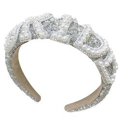 Elegantes Haarband mit weißer Perle, Brautschmuck, Brautbrief, weiße Perle, Hochzeitskronen für Frauen, Hochzeitszubehör von ZSYTF