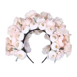 Wunderschöner Seidenblumen Kopfschmuck Blumen Stirnband Elegantes Haar Accessoire Mit Blumen Akzent Für Brautjungfern Seidenblumen Kopfschmuck von ZSYTF