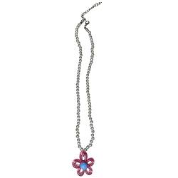 ZSYTF Elegante Halskette mit Blumen-Anhänger für Damen, schicke, hohle Blume, Schlüsselbeinkette, einzigartige Perlenkette, Schmuck, Geschenk, as shown, Kunstperlen und Kunststoff von ZSYTF