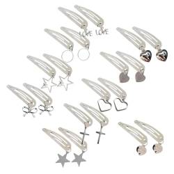 ZSYTF Stern Herz Haarspange Geometrische Metall Haarnadel Elegante Entenschnabel Clip Modische Haarspange Haar Accessoire Für Frauen Und Mädchen Entenschnabel Clip Für Haar Styling von ZSYTF