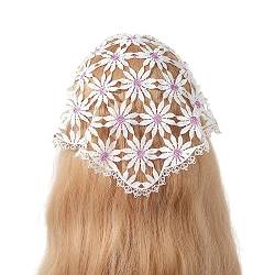 Zartes Gänseblümchenmuster, hohler Turban-Mädchen-Haar-Schal, gestricktes Stirnband, Kopftuch für Frauen und Mädchen, Fotoshooting, Haar-Accessoire von ZSYTF