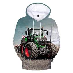 ZTEEG Kinder Traktor Bagger Traktor - Hoodie Jungen Kapuzenpullover Traktor Hoodie Sweatshirt mit Kapuze Kinder Pullover für Mädchen und Jungen (A5,S) von ZTEEG