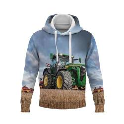 ZTEEG Kinder Traktor Bagger Traktor - Hoodie Jungen Kapuzenpullover Traktor Hoodie Sweatshirt mit Kapuze Kinder Pullover für Mädchen und Jungen (A9,M) von ZTEEG