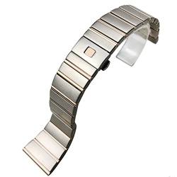 ZUC 15 17 18 23 25mm 316L Edelstahl Armband Fit für Omega Doppeladler Konstellation Uhrenarmband (Color : Rose, Size : 17x17mm) von ZUC