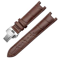 ZUC Echtes Leder Armband für GC 22 * 13mm 20 * 11mm Kerbelband mit Haltekleidungsschmetterlingsschnalle Männer und Frauen Watch Gürtel (Color : C, Size : 20-11mm) von ZUC