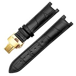 ZUC Echtes Leder Armband für GC 22 * 13mm 20 * 11mm Kerbelband mit Haltekleidungsschmetterlingsschnalle Männer und Frauen Watch Gürtel (Color : H, Size : 20-11mm) von ZUC
