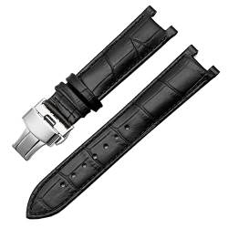 ZUC Echtes Leder Armband für GC 22 * 13mm 20 * 11mm Kerbelband mit Haltekleidungsschmetterlingsschnalle Männer und Frauen Watch Gürtel (Color : I, Size : 22-13mm) von ZUC