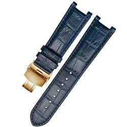 ZUC Echtes Leder Armband für GC 22 * 13mm 20 * 11mm Kerbelband mit Haltekleidungsschmetterlingsschnalle Männer und Frauen Watch Gürtel (Color : N, Size : 20-11mm) von ZUC