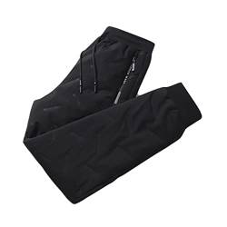 ZUICC Fleece verdickte lässige warme Jogginghose, Herren Thermo-Fleecehose Verdicktes Fleece Gefüttert Freizeit-Sporthose, Winter Warme Freizeithose Feldhose Jagdhose Laufhosen (2XL, Schwarz) von ZUICC