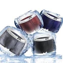 ZUKULIFE Herren-Boxershorts aus Eisseide, Netzstoff, 4er-Pack: blau + schwarz + grau + kaffee, X-Large von ZUKULIFE
