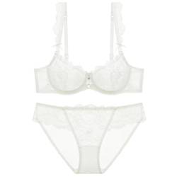 ZUKULIFE Nature Damen Dünn Transparenten Spitzen BH Set - (Weiß 80A) von ZUKULIFE