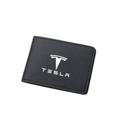ZUMAHA Geldbörsen Ausweis Kartenhüllen Geldklammern Scheckbuchhüllen Portmonee für Tesla Model 3 Model Y Model S Model X Damen Herren Gift Zubehör,Blackstyle von ZUMAHA