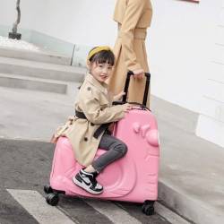 ZUMAHA Gepäck Kinder Ride-On Koffer Nette Cartoon Spielzeug Box Sicherheitsgurt Mode Trolley Boarding Koffer Anti-Rollover Universal von ZUMAHA