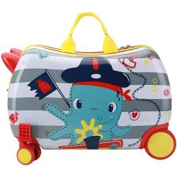 ZUMAHA Kindergepäck kann sitzen und Fahren, multifunktionaler Cartoon-Koffer, Reitbox, Handgepäck, Trolley-Koffer für Faule Personen von ZUMAHA