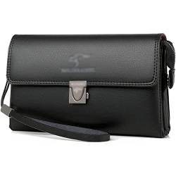 ZUMAHA Neu Anti-Diebstahl Code Lock Geldbörsen Reißverschluss Leder Langlebig Geldbörse Herren Clutch Bags Vintage Phone Premium Billfold Organizer Portemonnaie von ZUMAHA