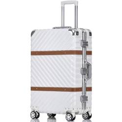 ZUMAHA Reisekoffer Leichtes und Robustes Gepäck, Koffer, Gepäck in doppelter Ledertasche, Trolley mit Aluminiumrahmen, verstellbare Hebel-Koffer Dauerhaft von ZUMAHA
