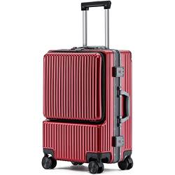 ZUMAHA Still Hardside Gepäck Frontöffnung Aluminium Kabinengepäck Universal Wheel Lock Box Business Travel Boarding Koffer Glatt von ZUMAHA