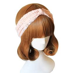 Butterme Frauen Spitze Verdrehte Knotted weiche Haar-Band Retro Turban Twist Kopfverpackung Stirnband (Rose) von ZUMUii