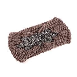 Butterme Sequin Knit Stirnband Mode-Stirnband mit Blumendekoration Frauen -6 Farben (Kaffee) von ZUMUii