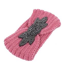 Butterme Sequin Knit Stirnband Mode-Stirnband mit Blumendekoration Frauen -6 Farben (Rosa) von ZUMUii