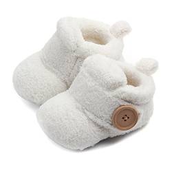 ZUMUii Butterme Neugeborene Fleece Bootie, Unisex Baby Premium Soft Sole Anti-Rutsch Infant Prewalker Kleinkind Schuhe von ZUMUii
