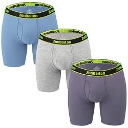 ZUOLAIYIN Bambus Boxershorts für Herren mit Beutel Atmungsaktiv Dehnbar Weich Unterwäsche Shorts Lange Beinhose von ZUOLAIYIN