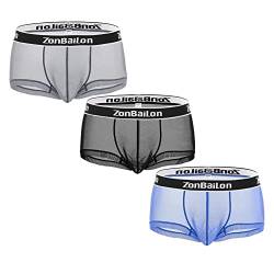 ZUOLAIYIN Herren Boxershorts Ausbuchtung Verbesserung Unterwäsche Groß Ausbuchtung Beutel Unterwäsche Männer Steigend Ausbuchtung Boxers Shorts Retroshorts Eisseide Nahtlos von ZUOLAIYIN